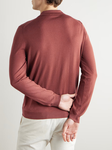 T-shirt de golf 100% coton pour homme avec manches longues et motif solide Vêtements décontractés et formels pour toutes les saisons Tissu tricoté - Product Image 4