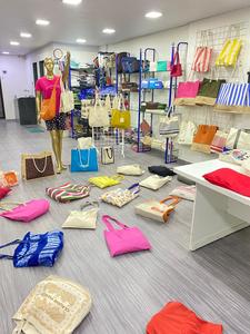 Bolso de playa de señora de moda de verano del mayorista del fabricante todo tipo de cuero con mango de cuerda de ojal de lona impreso de la India - Product Image 2