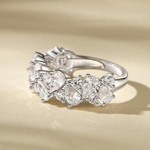 Bague d'éternité en zircon taille marquise platine Jeulia pour femme - Product Image 5