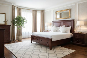 Cama de Almacenamiento Tamaño Queen de Madera Maciza de Acacia P.D.T, Diseño Tradicional Hecho a Mano en Ho Chi Minh City, Estándar de Exportación de EE. UU., No Plegable - Product Image 3