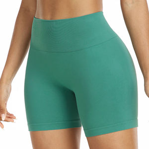 Pantalones cortos deportivos de cintura alta para mujer, pantalones cortos de entrenamiento sin costuras para mujer con bolsillo para teléfono - Product Image 1