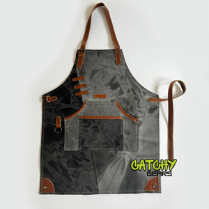 Delantal de limpieza de cuero de vaca desmontable personalizado impermeable resistente al aceite para Peluqueros personal del hotel tamaño personalizado aceptado - Product Image 4