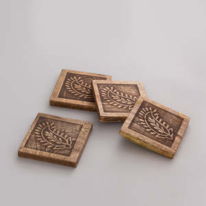 Acacia Wood Coasters Protection Tabletop Countertop and Surfaces Customizable Size Eco-Friendly - Product Image 2