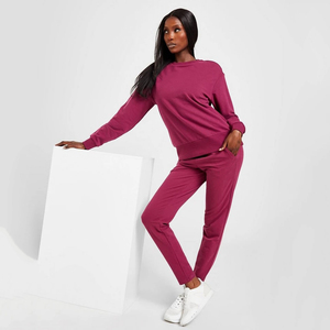 2024 nouveauté femmes sweat à capuche uni et pantalons de survêtement ensemble hiver survêtements respirant léger deux pièces ensemble - Product Image 3