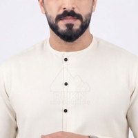 Thobe arabe en coton confortable pour homme, Kurta longue traditionnelle, design fluide et doux, manches longues, longueur cheville, col rond, léger