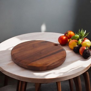 Mango de tabla de cortar de madera de bambú Natural Premium perfecto para cortar Pizza casera frutas verduras queso calidad artesanal - Product Image 5