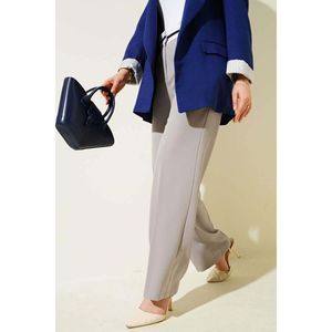 Women's Casual Waist Striped Palazzo Trousers Stone Colored Long XL Wide-Leg Breathable Features <b>Applique</b> Decoration Wrinkled - Product Image 1