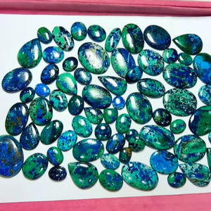 Pierres précieuses en cabochon lâche d'azurite et de malachite naturelles pour la fabrication de bijoux, origine Congo, 500g, différentes tailles - Product Image 2