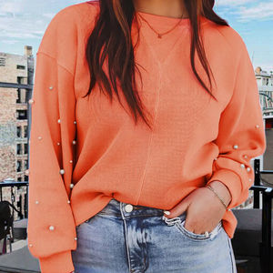 Sudadera Larga Informal de Invierno para Mujer, Personalizada, Antiarrugas, con Forro, Cristal en la Parte Delantera, Antiarrugas, Hombros Caídos, Acogedora, Talla Grande - Product Image 2