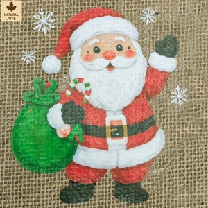 Sac cadeau de Noël en jute avec cordon de serrage pour cadeaux de Noël, emballage de vente au détail, logo personnalisé, commande en gros, marque privée, exportateur - Product Image 4