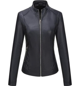 Nouvelle tendance veste d'hiver matelassée pour femmes veste en cuir véritable fermeture éclair décontractée avec doublure respirante poches intérieures OEM vente en gros - Product Image 2