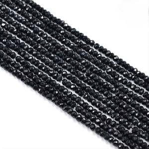 AA Calidad 13 \ "Strand Cuentas de piedra natural 4mm Espinela negra Micro facetado al por mayor - Product Image 3