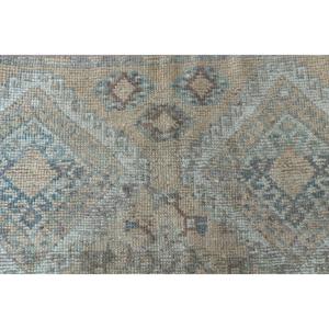 Tapis vintage 1,7x4,1 pieds, petit tapis turc, tapis uni marron bleu - Product Image 5