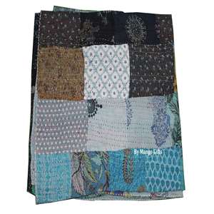 Wholesale Patchwork Vintage <b>Kantha</b> Quilt Bedspread Queen Size 100% Cotton Indian Bedcover Ralli <b>Throws</b> for Home Use - Product Image 1