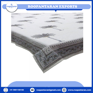 Indian Manufacturer Handmade Pure Cotton Personalized Restaurant <b>Tablecloths</b> Hand Block Printed Eco-friendly Custom Logo - Product Image 2