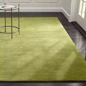Tapis en laine verte solide minimaliste moderne fait à la main taille personnalisée tapis durable et lavable pour le salon à la maison - Product Image 5