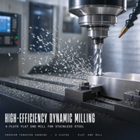 Fraise dynamique à 4 cannelures en carbure monobloc pour acier inoxydable, outil de fraisage CNC, directement de l'usine