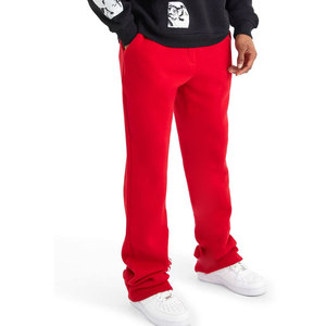 Joggers acampanados elegantes y cómodos para hombre/Material de algodón de tendencia superior hecho a media cintura estilo informal patrón recto - Product Image 4