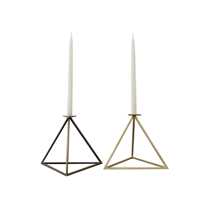 Decorative Handcrafted Metal Gold & <b>Black</b> Candle <b>Holder</b> Customizable Direct Factory Wedding & Home Decoration Items for Sale - Product Image 1