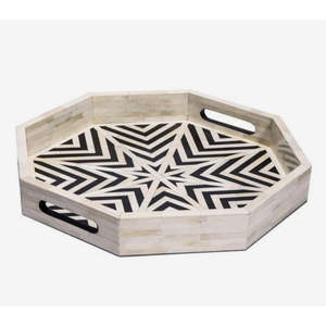 Mop Inlay Round Mother Pearl Serving Tray High Quality Handmade Dishwasher Safe for Ramadan Eid Decoration Food <b>Snacks</b> Chocolate - Product Image 4
