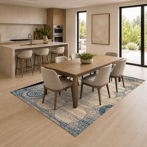 Alfombra de Chenilla Lavable a Máquina con Estampado Digital Oriental Tradicional en Terracota Dorado, Antideslizante, Modelo LXDP-0895 de RUGS DEPOT, Venta al Por Mayor - Product Image 4