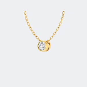 Collar Solitario con Diamante Redondo de 0.75CTW, Engaste en Bisel, Oro Sólido, Corte Brillante Clásico, Colgante Minimalista, Joyería Fina para Mujer - Product Image 3