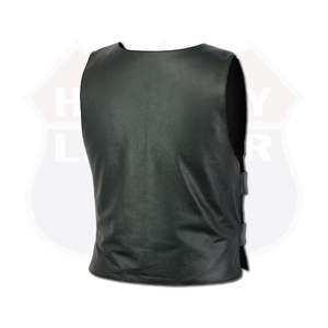 Chaleco de cuero a la moda para hombre, chaqueta ajustada hecha en cuero genuino, Chaleco de cuero a la moda para hombre, ropa informal y para exteriores - Product Image 2