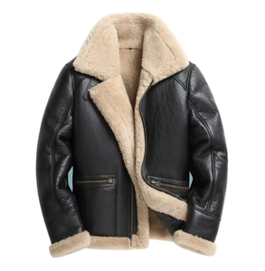 2024 nouvelles vestes en cuir de fourrure de haute qualité de conception personnalisée meilleurs produits vestes en cuir de fourrure pour hommes - Product Image 3
