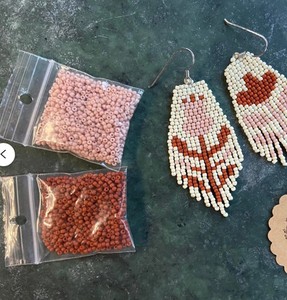 Handwoven Beaded <b>Earrings</b>, Long Modern <b>Earrings</b>, Flower <b>Earrings</b> Luxury Quality Emerald <b>Green</b> Beaded Tassel <b>Earrings</b> - Product Image 2