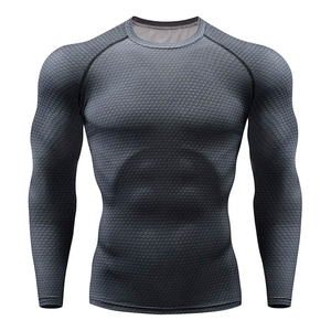 OEM Men's Premium Quality Nylon Rash Guard Sublimation <b>Printed</b> Spandex Gym Fitness <b>Surfing</b> Diving Compression Shirts - Product Image 6