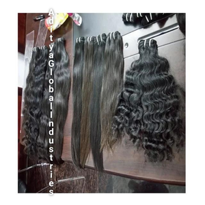 Extensions de cheveux Remy vierges naturelles soyeuses Indian Temple Raw Wave exportées d'Inde - Product Image 1