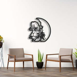 Hanumanji โปสเตอร์ตกแต่งแบบแขวนติดผนังสีดำกรอบโลหะพร้อมกระดาษคริสตัลสำหรับห้องนั่งเล่นห้องนอนสำนักงาน - Product Image 1