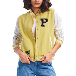 แจ็คเก็ตวาร์ซิตี้สไตล์วินเทจคุณภาพสูงสำหรับผู้ชายและผู้หญิง หนังแท้สำหรับฤดูหนาว พร้อมโลโก้ด้านหน้า แจ็คเก็ตผู้ชาย - Product Image 1