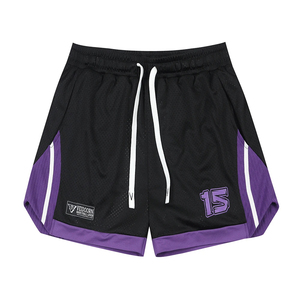 Short en maille de polyester double couche personnalisé Short de basket-ball d'été Streetwear Imprimé Sports Gym Exercise Plus Size - Product Image 1