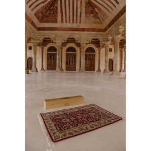 Alfombra de Oración Moderna de Alta Calidad con Diseño Floral Elegante, Hecha de Lana/Seda, con Base Antideslizante para el Hogar, la Mezquita o Viajes, a Buen Precio - Product Image 4