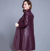 2025 Winter Frauen Lang mantel Slim Fit Mantel Jacke Mantel Lederjacke Schaf Leder Kragen Mantel Frauen Mäntel
