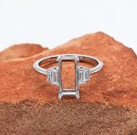 Composants de bague semi-montée en argent sterling 925 véritable de haute qualité, écologiques, faits à la main, sertis à griffes, forme de bague, bijoux en or
