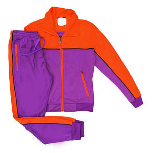 OEM/ODM Ensemble pantalon de jogging unisexe à capuche avec design contrasté Ensemble deux pièces léger Streetwear Survêtement col imprimé - Product Image 3