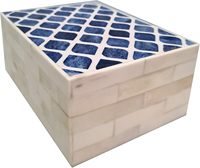 Grande boîte à bijoux carrée de style antique avec incrustations d'os, plusieurs compartiments, rangement pour mariée, couleur personnalisée, logo CRAFT ZONE EXPORT