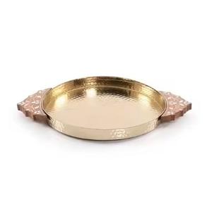 Vente chaude Plateaux De Luxe Finition Or Plateau De Service En Aluminium De Qualité Supérieure Nouvellement Conception Décor De Cuisine Plateaux D'artisanat En Métal - Product Image 5