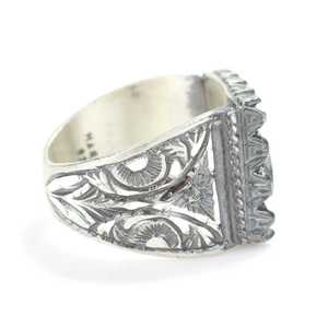 Men's 925 Sterling <b>Silver</b> Ring Cultural Collectible Ottoman Emblem and <b>Pen</b> Design Jewelry - Product Image 3