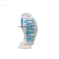 Serre-tête tendance fait main personnalisé, brodé en forme de feuille nouée, à bord large, orné de perles, pour filles, pour les jours de match sportif