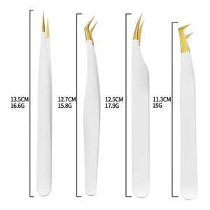Pinces à cils en acier inoxydable à pointe en fibre pointue, recourbe-cils, outils de greffe de fibres pour extensions de cils, précision durable - Product Image 2