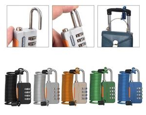 4 अंकों का संयोजन हेलमेट पैडलॉक केबल लॉक जिम लॉक, बाइक लॉकर यात्रा सामान के लिए 3.28फीट लचीला स्टील लॉक - Product Image 4
