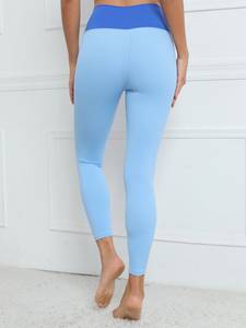 Leggings de yoga respirants à compression à taille mi-haute en tissu uni pour femmes, personnalisables, très vendus, en spandex/nylon - Product Image 6