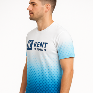 เสื้อยืดโพลีเอสเตอร์ 100% ระบายอากาศ แห้งเร็ว พิมพ์ลายแบบซับลิเมชั่นเต็มตัว รับผลิตตามแบบ OEM สำหรับงานอีเว้นท์และโปรโมชั่น พร้อมบริการพิมพ์โลโก้แบรนด์องค์กร - Product Image 3