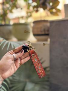 Chic Turquoise en cuir véritable RFID porte-clés élégant usiné à la main avec fonction d'arrivée accessoire de portefeuille Unique - Product Image 6