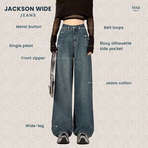 กางเกงยีนส์เอวสูงทรงขากว้างสำหรับผู้หญิง เหมาะสำหรับการประชุมทางธุรกิจ นัดเดทสุดโรแมนติก วันหยุดสุดสัปดาห์ และการออกนอกบ้าน ผลิตจากผ้าเดนิมคอตตอนพรีเมียมเนื้อนุ่มพิเศษ ทรงสวยเข้ารูป - Product Image 5