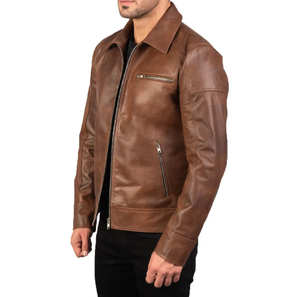 Meilleures ventes Veste de moto en cuir pour homme Tissu d'hiver de haute qualité avec col montant pour un maximum de confort et de chaleur - Product Image 3