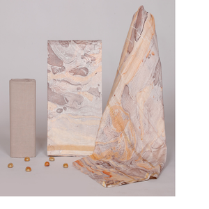 Chanderi วัสดุชุดเดรสผ้าไหมพิมพ์ลายหินอ่อนสีกุหลาบเหมาะสำหรับนักออกแบบชุดเดรสขาย - Product Image 1